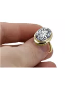 زركونيا 14 كارت من الذهب الأصفر خاتم حرف يدوية فينتاج vrc285y